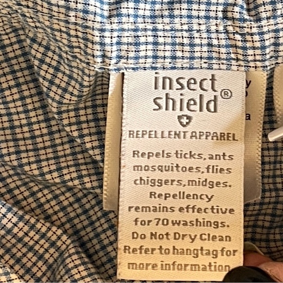 ExOfficio BugsAway Insect-Repellent Blue Button-Up Shirt Fishing Hiking XL - Picture 9 of 14